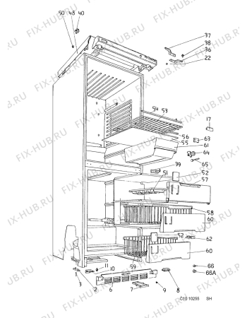 Взрыв-схема холодильника Zanussi ZFC304NK - Схема узла C10 Cabinet/Interior